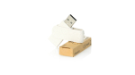 Pen drive de merchandising giratória de cana de trigo USB Ecocare cor bege