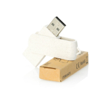 Pen drive de merchandising giratória de cana de trigo USB Ecocare cor bege