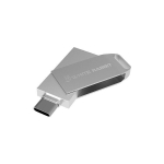 Pen USB personalizada com ligações 3.0 e tipo C USB Dual Twist 3.0 cor prateado