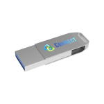 Pen USB personalizada com ligações 3.0 e tipo C USB Dual Twist 3.0 cor prateado