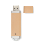 Pen USB estrutura de palha e PP com logo a cor bem garrida Ecostyle cor bege