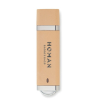 Pen USB estrutura de palha e PP com logo a cor bem garrida Ecostyle cor bege