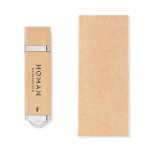 Pen USB estrutura de palha e PP com logo a cor bem garrida Ecostyle cor bege