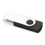 Pen drive giratória, clipe branco e base de borracha Whiteclip cor preto