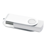 Pen drive giratória, clipe branco e base de borracha Whiteclip cor branco