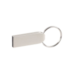 Pen USB de metal personalizada pequena com porta-chaves Keyring cor prateado