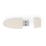 USB ecológico com tampa e feito de palha de trigo cor natural
