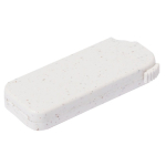USB ecológico retangular com carcaça de palha de trigo cor natural