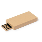 USB minimalista em palha de trigo com logótipo a cores cor natural