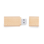 Memória USB com carcaça de bambu e tampa para fechar cor natural