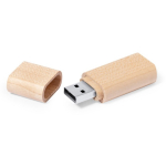 Memória USB com carcaça de bambu e tampa para fechar cor natural