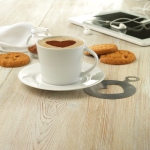 Chávena de café de cerâmica personalizada 160ml Cappuccino Lungo cor branco vista conjunto