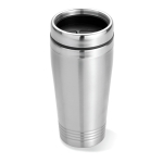 Copo térmico personalizado de aço com tampa preta 400ml Executive cor prateado mate