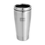 Copo térmico personalizado de aço com tampa preta 400ml Executive cor prateado mate vista principal terceira vista