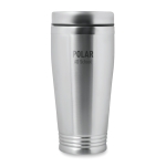 Copo térmico personalizado de aço com tampa preta 400ml Executive cor prateado mate vista principal quarta vista