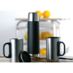 Termo publicitário de aço com 500ml e duas chávenas de 220ml Mug Set cor preto vista conjunto