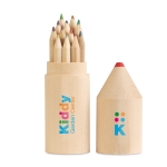 Conjunto de 12 lápis de cor em caixa com forma de lápis Pencil cor madeira terceira vista principal