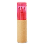 Conjunto de 6 lápis de cor para crianças em estojo de tubo Combi Small cor cor-de-rosa transparente