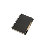 Caderno personalizado de papel reciclado, folhas B6 lisas EcoBasic Small cor preto
