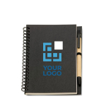 Caderno personalizado de papel reciclado, folhas B6 lisas EcoBasic Small cor preto vista principal