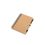 Caderno personalizado de papel reciclado, folhas B6 lisas EcoBasic Small cor bege