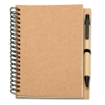 Caderno personalizado de papel reciclado, folhas B6 lisas EcoBasic Small cor bege terceira vista