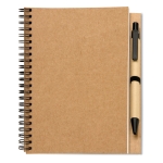 Caderno personalizado de papel reciclado, folhas B6 lisas EcoBasic Small cor bege