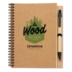 Caderno personalizado de papel reciclado, folhas B6 lisas EcoBasic Small cor bege terceira vista principal