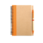 Caderno papel reciclado com detalhe colorido, folhas B6 lisas EcoColors cor cor-de-laranja