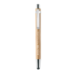 Conjunto ecológico de caneta e lápis para oferecer tinta azul Bambu cor madeira vista principal segunda vista