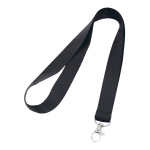 Lanyard personalizado barato de 2 cm com fecho mosquetão BasicStyle cor preto