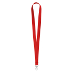 Lanyard personalizado barato de 2 cm com fecho mosquetão BasicStyle cor vermelho primeira vista