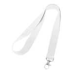 Lanyard personalizado barato de 2 cm com fecho mosquetão BasicStyle cor branco