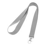 Lanyard personalizado barato de 2 cm com fecho mosquetão BasicStyle cor cinzento