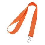 Lanyard personalizado barato de 2 cm com fecho mosquetão BasicStyle cor cor-de-laranja