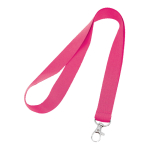 Lanyard personalizado barato de 2 cm com fecho mosquetão BasicStyle cor cor-de-rosa
