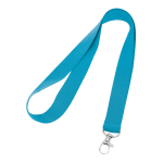 Lanyard personalizado barato de 2 cm com fecho mosquetão BasicStyle cor turquesa