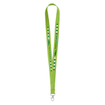 Lanyard personalizado barato de 2 cm com fecho mosquetão BasicStyle cor verde-claro primeira vista