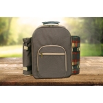 Elegante mochila de piquenique com manta e utensílios Garden Park cor castanho vista conjunto