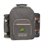 Elegante mochila de piquenique com manta e utensílios Garden Park cor castanho segunda vista principal