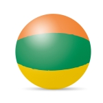Bola de praia publicitária, opção multicolorida ou bicolor Waterfont cor multicolor terceira vista