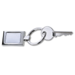 Porta-chaves personalizáveis cromados, prateado brilhante Chrome cor prateado brilhante quarta vista