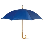Guarda-chuva de poliester 190T com cabo em madeira ø103 Basic Manual cor azul quarta vista