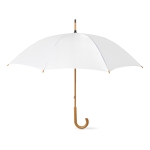 Guarda-chuva de poliester 190T com cabo em madeira ø103 Basic Manual cor branco terceira vista