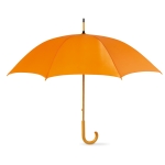 Guarda-chuva de poliester 190T com cabo em madeira ø103 Basic Manual cor cor-de-laranja
