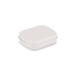 Caixa com 28 gramas de rebuçados mentolados personalizados MintBox cor branco