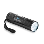 Lanterna serigrafada para publicidade em caixa de metal LightBeam cor preto vista principal quarta vista
