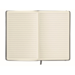 Caderno promocional barato colorido, folhas A5 pautadas cor cinzento-escuro quarta vista