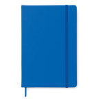 Caderno promocional barato colorido, folhas A5 pautadas cor azul real