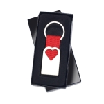 Porta-chaves publicitário forma de coração e tira colorida Valentine cor vermelho terceira vista